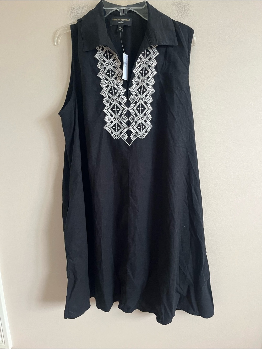 NWT-Banana Republic Factory Black Linen-Blend Dress